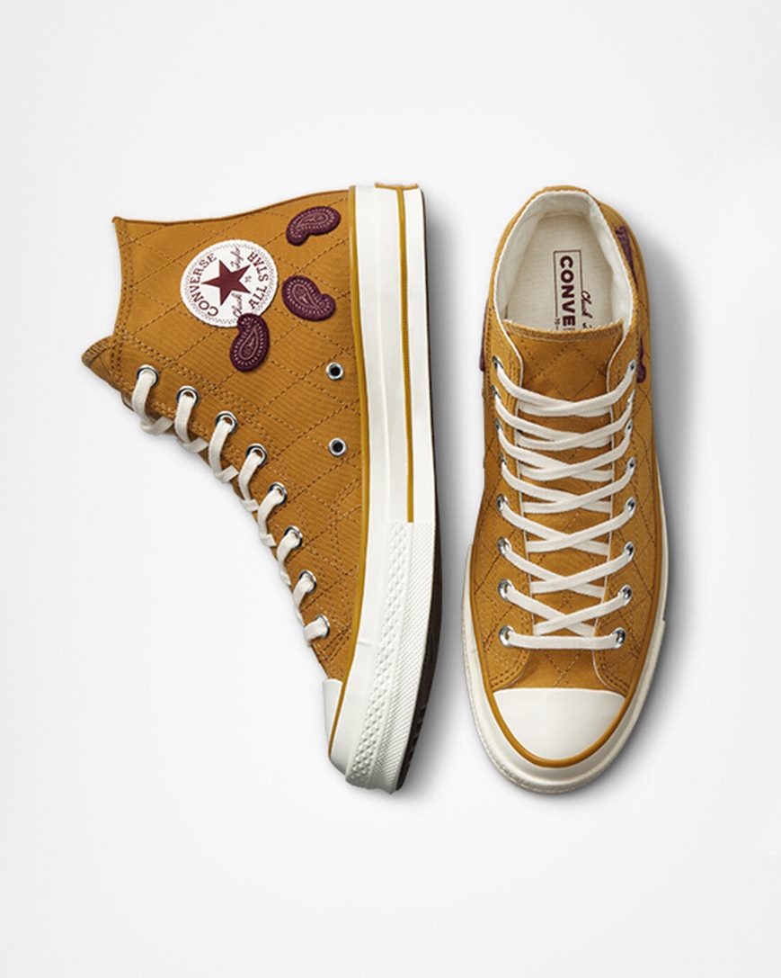 Tenisky Vysoke Converse Chuck 70 Crafted Patches Panske Oranžové Tmavo Bordove | SK AFUDR5